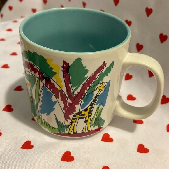 Rare Vintage 80s Mary Ellis Giraffe Mug by Ganz S Papel Korea Tropical Animal - Picture 2 of 8